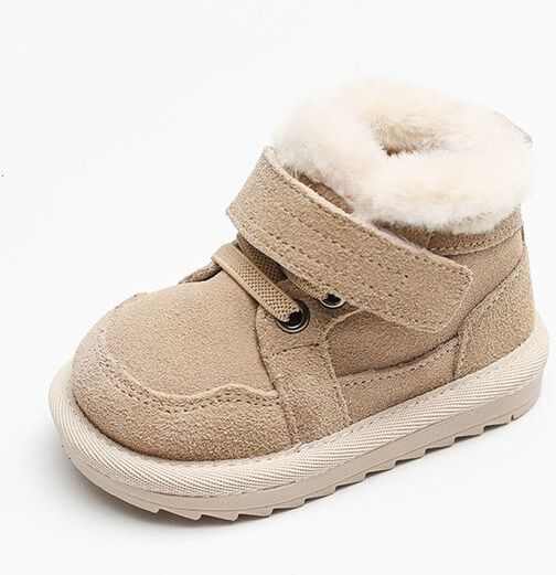 First Walkers Fashion Winter Baby Snow Boots Cute Boys Girls Shoes Warm Cotton Non-slip Kids Sneakers Leather Soft Bottom Toddler Baby Shoes 230227