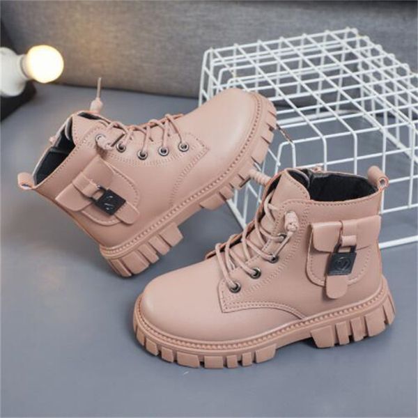 Children Fashion Martin Boots Leather Side Zipper Toddler Baby Ankle Boot Autumn Winter Kids Shoes Boys Girls Snow Boots