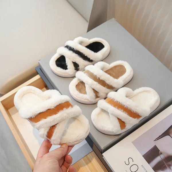 Slipper Style Children Home Shoes Cashmere Cotton Slippers Kids Boy Girls Warm Shoes Boy Slippers Indoor Cute Baby Autumn Slippers 231020