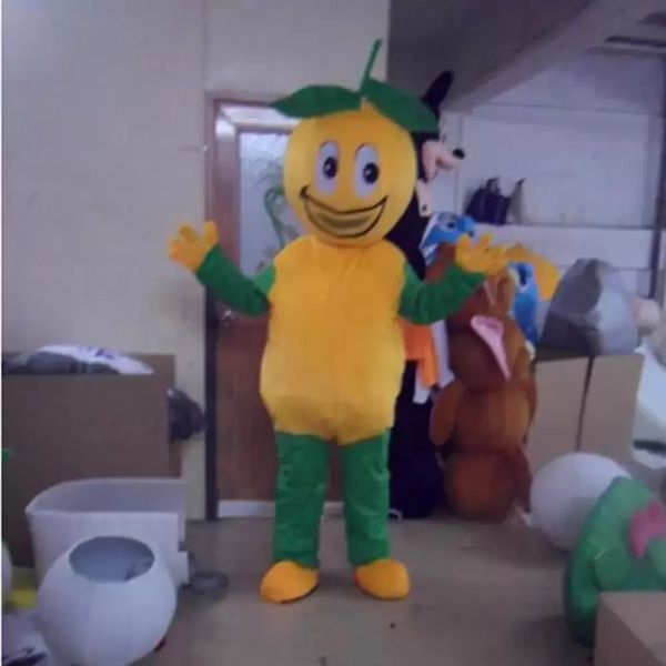 Performance yellow fruit Mascot Costume Halloween Christmas Cartoon Character Outfits Suit Advertising Leaflets Clothings Carnival Unisex Adults Outfit