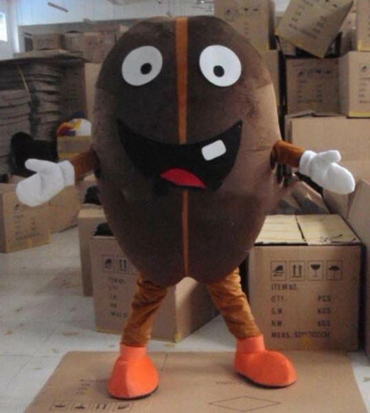 Halloween Coffe Bean Mascot Costume High quality Cartoon Plush Anime theme character Christmas Adults Size Birthday Party Outdoor Outfit