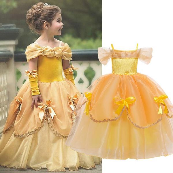 Girl&#039;s Dresses Girls Princess Costume Kids Halloween Carnival Cosplay Party Children Shoulderless Disguise