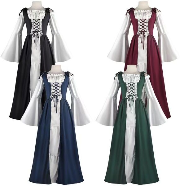 Halloween Costumes for Women Medieval Sexy Costumes Adult Renaissance Dresses Gowns Carnival Party Irish Victorian Corset Costume Cosplay Clothe XS-3XL