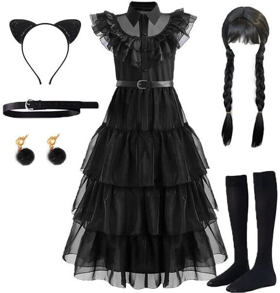 Cosplay Cosplay Wednesday Addams Cosplay For Girl Costume Vestidos For Kids Party Dresses Carnival Easter Halloween Costumes 514 Years 23