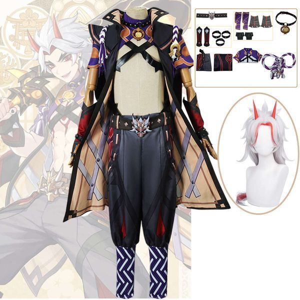 Game Genshin Impact Cosplay Costume Arataki Itto Anime Clothes Comic Cn Halloween Costumes for Women Man cosplay