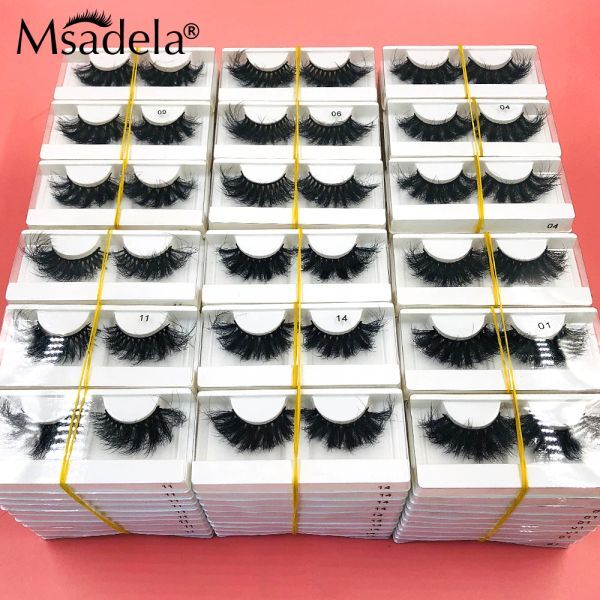 Eyelashes Wholesale 2225MM Mink Eyelashes Messy 5D 8D Mink Lashes Makeup Supplies Bulk Wispy Fluffy False Eyelashes Box Package Vendor