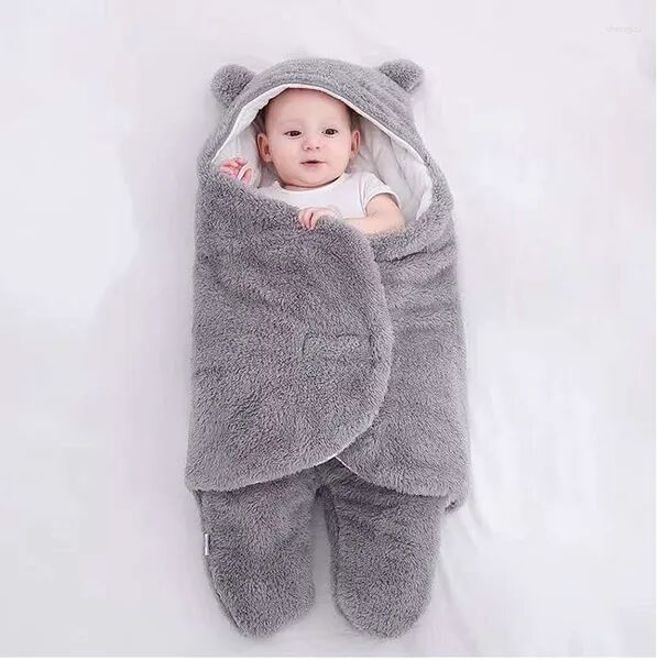 Blankets 0-9 Month Born Baby Swaddle Plush Bear Wraps Girls Boys Clothes Sleeping Bag