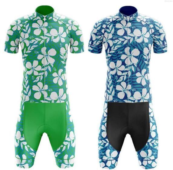 Racing Sets Bicicleta Hawaiian Men Cycling Jersey Set Summer MTB Race Bicycle Clothing Short Sleeve Ropa Ciclismo Outdoor Riding Bike Wear