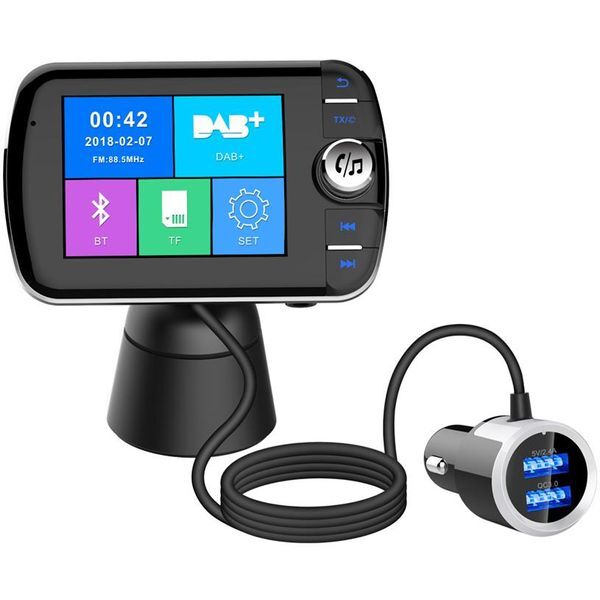 Car Bluetooth FM Transmitter Modulator DAB Digital Broadcast Phone QC3 0 Quick Charger Car Radio Audio Adapter MP3 Player with LCD311I