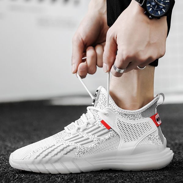 Quality Arrival Top Men Women Sport Running Shoes Newest Knit Breathable Runners White Outdoor Tennis Sneakers SIZE 39-44 WY13-G01