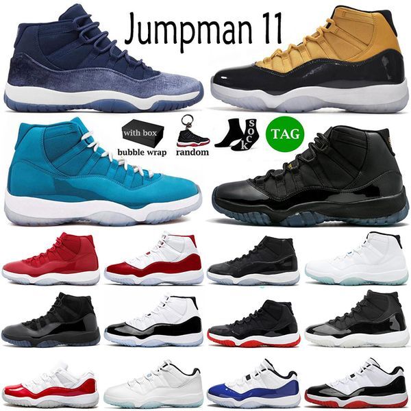 2023 Jumpman High Low 11 OG 11s Mens Basketball Shoes Cherry Cool Grey Midnight Navy 25th Anniversary Concord 45 Bred Sports Women Sneaker Trainers Size 13 With Box