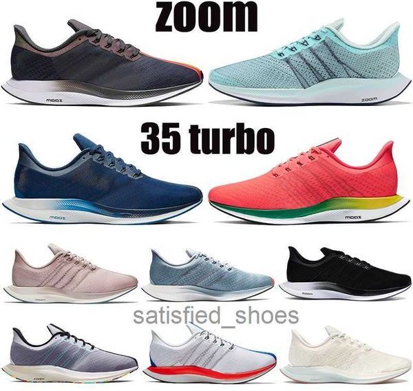 Designer Running Shoes Zoom Pegasus 35 Turbo Marathon White Black Wolf Grey Hot Punch Be True Indigo Sail Light Cream Aqua Particle Rose Mens Womens Sneakers