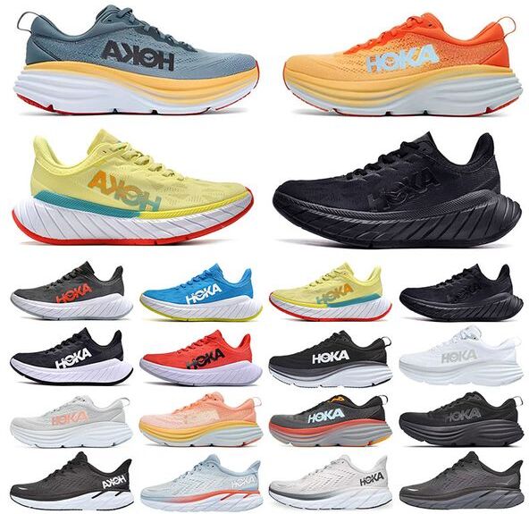 Hoka One Shoes Bondi 8 Clifton Athletic Runner Sneakers Hokas Carbon x 2 Kawana Challenger Atr 6 Sneakers Lifestyle Shock Absorption Mens Women Sports Trainers 36-45