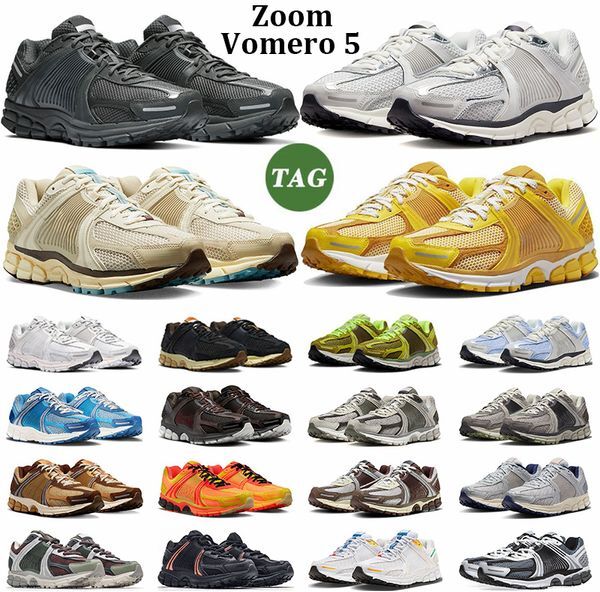 Zoom Vomero 5 Athletic Mens Running Shoes Vast Grey Anthracite Yellow Ochre Mens Women Cobblestone Flat Pewter Panda Black Outdoor Trainers Sneaker Size 36-46