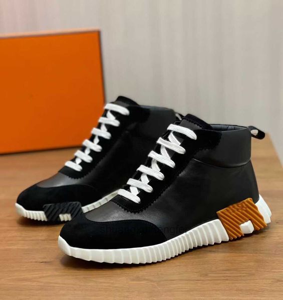 Sport-style Men High Top Bouncing Sneakers Shoes Mens Calf Leather Mesh Casual Walking Lightweight Skateboard Runner Sole Discount Trainer Eu38-46