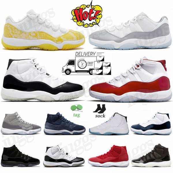 Designer 11s Basketball Shoes Mens Sports Shoes Fashion Yellow Pure Purple Red White Training Sports Shoes