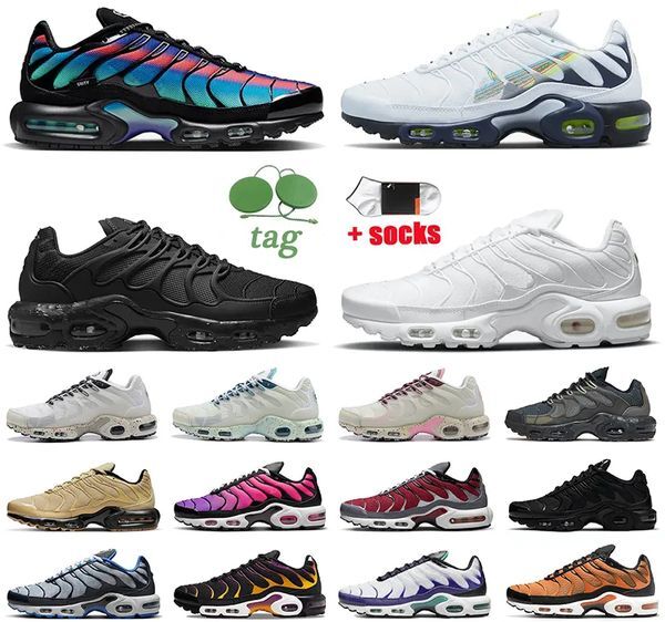 running Outdoor shoes Tn Plus Mens trainer Women sport sneakers New Style of Triple Black White Light Menta Olive Gold Dark Blue University Red tns