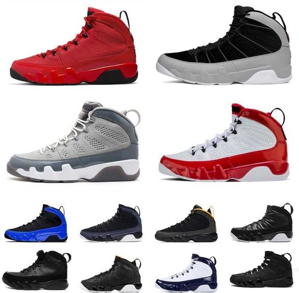 Og 9 Retro Men Basketball Shoes Jumpman 9S Fir Red Particle Grey Racer University Blue Gold Bred Patent Anthracite Light Olive Black Cat