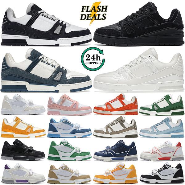 2023 men women shoes designer trainer sneakers Low black white baby blue navy orange green Brown Pink yellow mens tennis fashion outdoor trainers