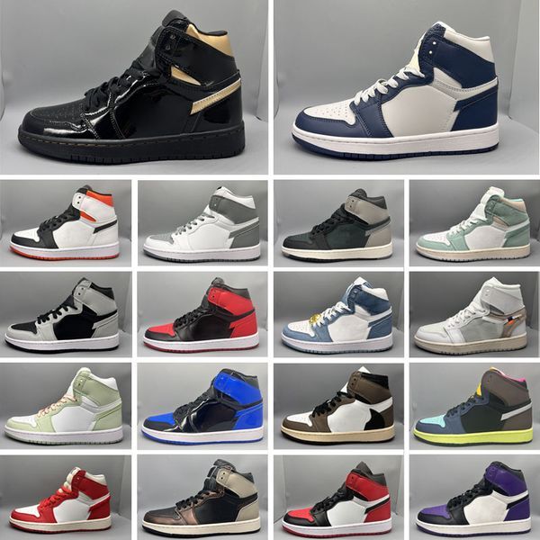 Jumpman 1s Lucky Green Basketball Shoes Men Women OG Bio Hack Trainer True Turbo Blue Pine Green Gorge Denim BLACK WHITE DARK MOCHA University Blue Sports Sneakers