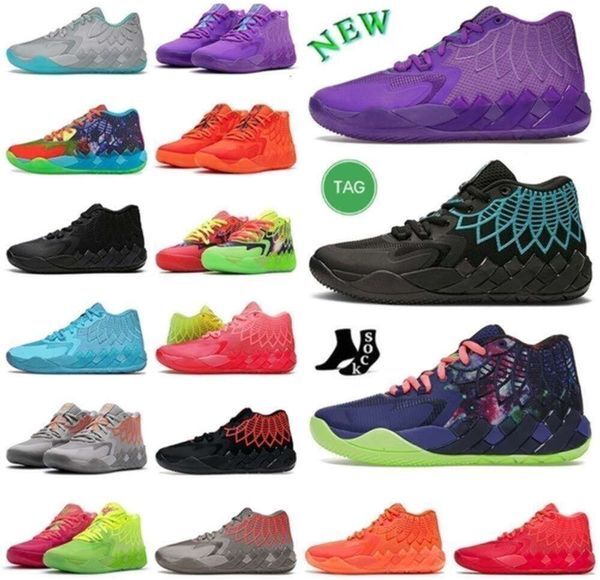 High Quality Ball Lamelo Mens Basketball Shoes Mb01 Designer Man Melo Rick Morty Mb01 01 Ballls Galaxy Blue Red Green Black Blast Designer Sneaker Trainer Us