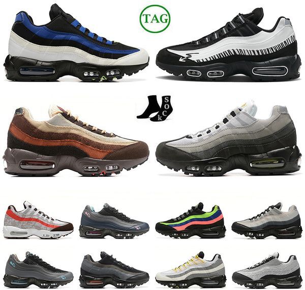 Outdoor Sports Mens 95 Athletic Running Shoes 95s OG Maxs Sneakers Prep School Black Neon Aegean Storm Sequoia Reflective Safari Designer Trainers 40-46