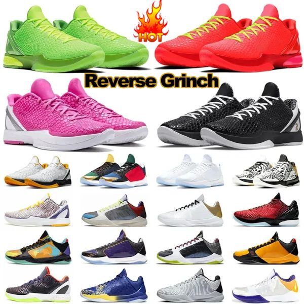 Basketball Shoes Commemorative Mamba 6s Reverse Grinch Mamba Men Mambacita Bruce Lee Big Stage Chaos 5s Convex Ring Metal for Mamba Sneakers Mens Trainer