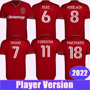 2022 Real Soccer Jerseys Player Version Salt KREILACH WOOD RUIZ MERAM CORDOVA GLAD MACMATH Lake Home Red Football Shirt HERRERA Short Sleeve