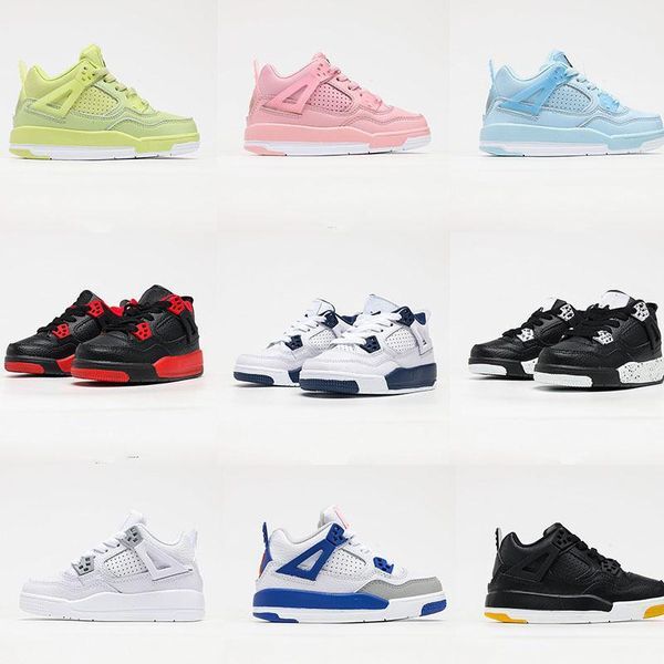 Action Top Kids Sports 4S Basketball Shoes Bred Royal Blue Toddler Running Shoe Pink JD4 Trainers Pure Money White Boys LS Virgils Ablohing Muslin Black Sneakers