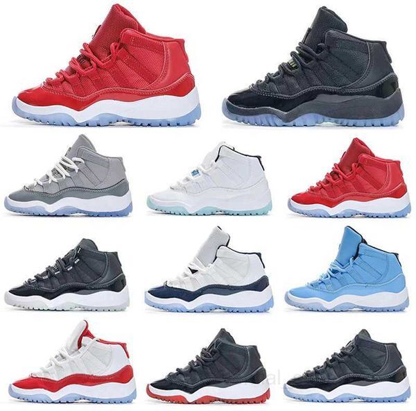 2023 Bred 11s Kids Basketball Shoes Cool Grey Gym Black White Powder Infant Children Toddler Gamma Blue Concord Sneakers Boys Girls Sneakers Space Jam Size 28-35