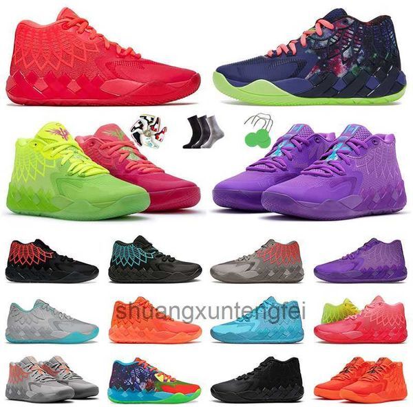 Mens Lamelo Basketball Shoes Mb01 Rick Morty Running Shoes for Sale Ball Queen City Blue Orange Red Green Aunt Pearl Pink Purple Cat Sport Shoe Trainner Sneakers