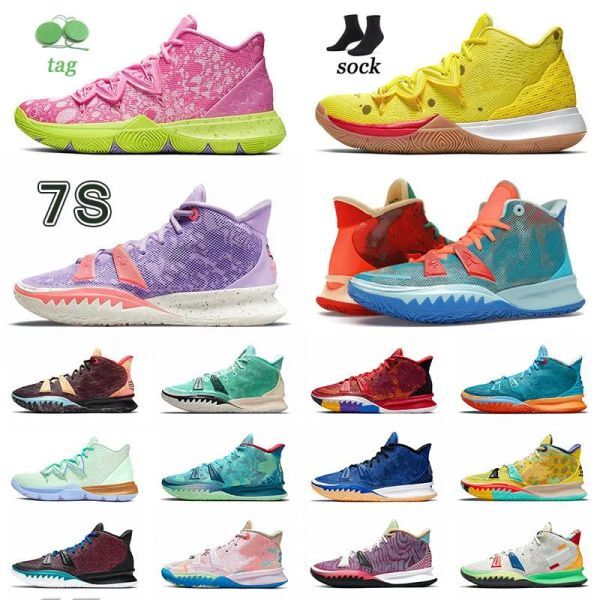 Kyrie 7 Fire Vision Mother Nature Basketball Shoes Kyries Flytrap 4 Bred Black 5s Low Spongebobs Infinity Patrick Soundwave 8 Squidwards Youth Soundwave Sneakers