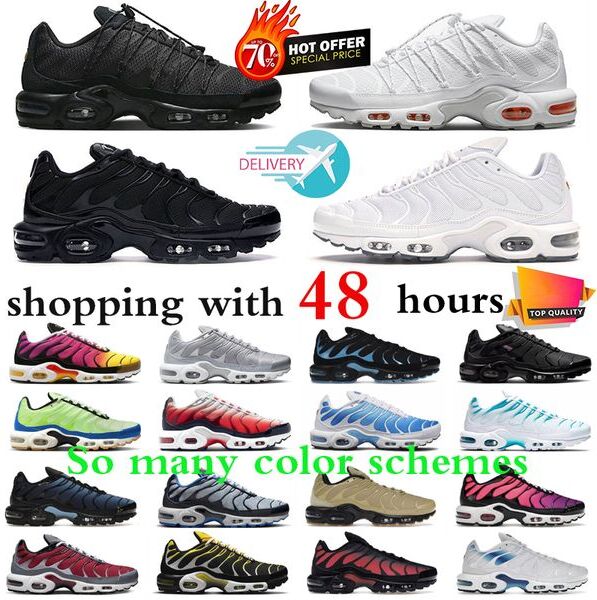 Tn Plus Running Shoes Sneaker Toggle Utility Triple White Metallic Silver Fire Ice Oreo Hyper Sky Bule Rainbow Trainers Sports Sneakers Tns Chaussure Terascape Air