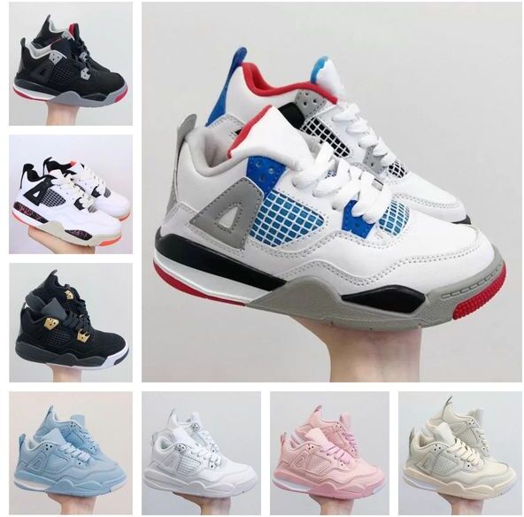 basketball shoes for kid 4s Military Black Cat Sail Red Thunder White Oreo Cactus Jack Blue University Infrared boys girls sports sneakers jumpman 4 running shoes