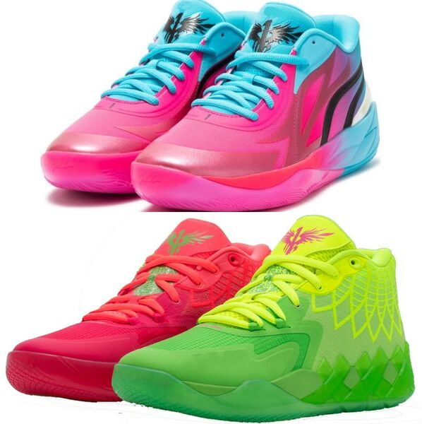 Buy LaMelo Ball MB1 MB02 MB03 Rick Morty LO IMBALANCE pink kids Basketball Shoes for sale Grade school Sport Shoe Trainner Sneakers US4.5-US12