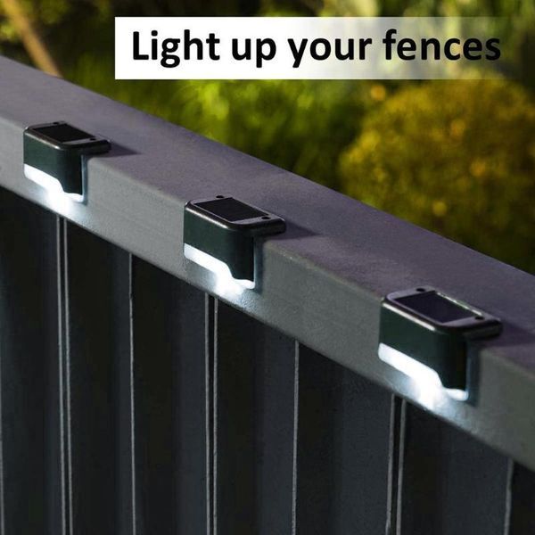 8PCS Solar Lights Solar Step Lights Outdoor Waterproof Led Stair Fence Lamp Decoration For Patio Stairs Garden Light