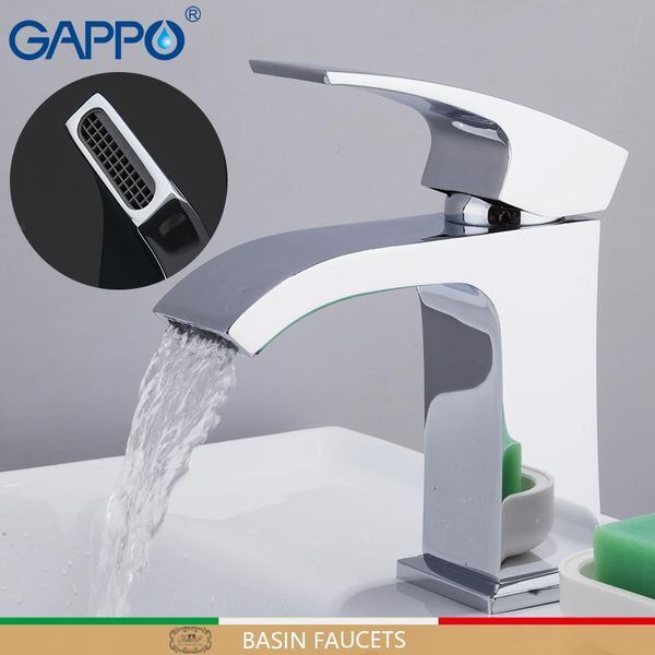 Bathroom Sink Faucets GAPPO Basin Chrome PVD Mirror Plating Waterfall Brass Faucet Water Taps Griferia Mixer Torneira