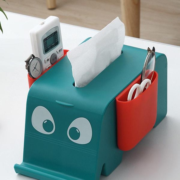 Tissue Boxes & Napkins Napkin Holder Box With Phone Stand Remote Control Cells Multifunctional Desktop Organizer For Home LBE