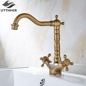 Antique Bathroom Sink Faucets Uythner Antique Brass Faucet Dual Crossed Handles Mixer Tap