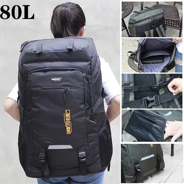 80L 50L Mens Outdoor Backpack Climbing Travel Rucksack Sports Camping Hiking School Bag Pack For Male Female Women 240119