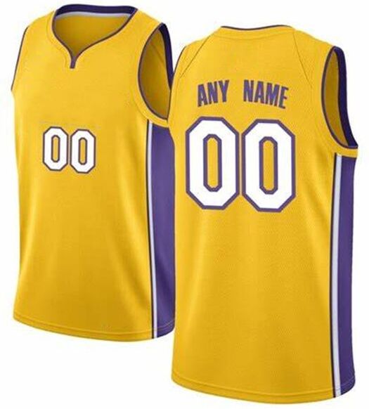 Printed Los Angeles Custom DIY Design Basketball Jerseys Customization Team Uniforms Print Personalized any Name Number Men Women Kids Youth Boys Yellow Jersey