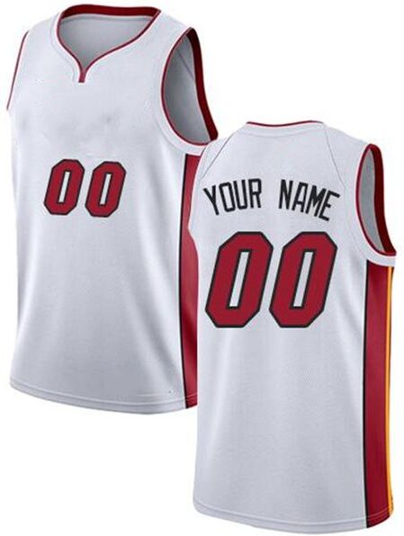 Printed Miami Custom DIY Design Basketball Jerseys Customization Team Uniforms Print Personalized any Name Number Mens Women Kids Youth Boys White Jersey