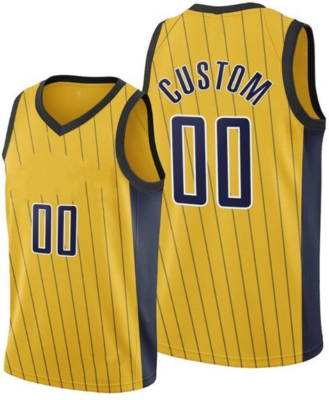 Printed Indiana Custom DIY Design Basketball Jerseys Customization Team Uniforms Print Personalized any Name Number Mens Women Kids Youth Yellow Jersey