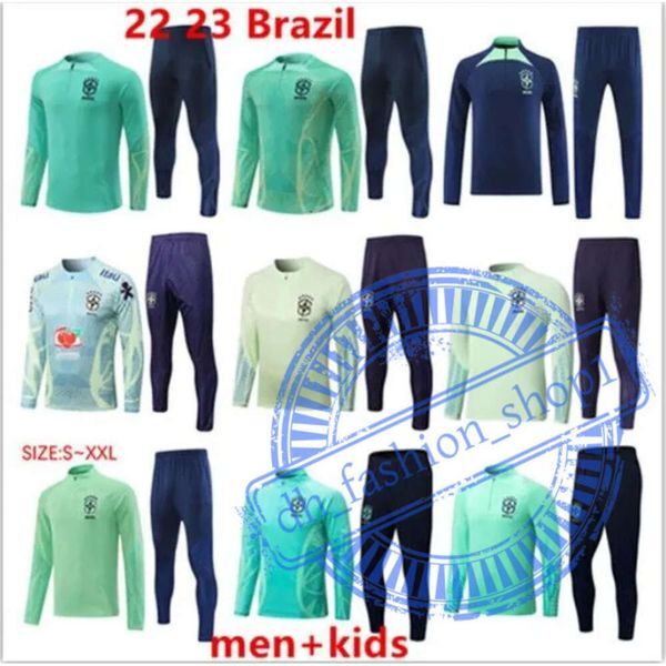 2022 World Brazil Tracksuit Soccer Jersey G.JESUS COUTINHO Brasil Camiseta De Futbol RICHARLISON Brazil Football Shirt Maillot Kids Kit Training Suit 278