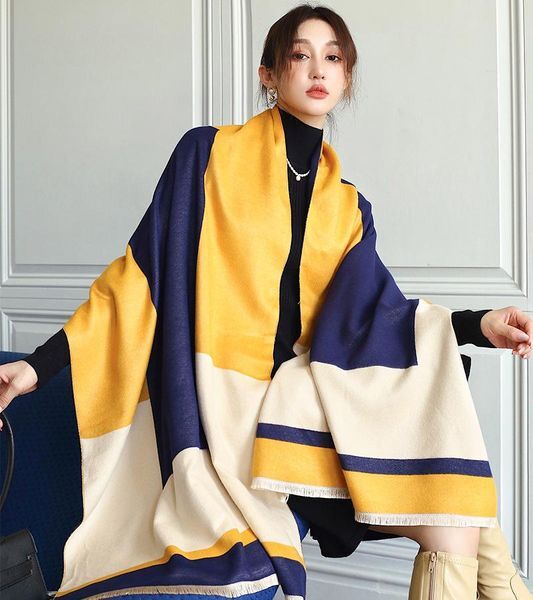Scarves 2021 Pashmina Elegant Blanket Long Women Shawls Wraps Winter Cashmere Scarf Bufanda Hijab Foulard Lady Fashion Bandana