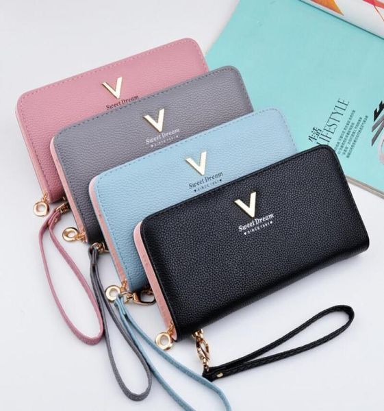 Phone Purses Women Wallets Big Female Purse Leather Brand Retro Ladies Long Woman Card Ctch Double Zipper Wallet20797781898674