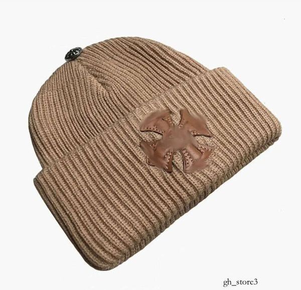 Women&#039;s Autumn Winter Hats Chrome Beanie Men Women Cap Girls Fashion Warm Headgear Ladies Knitted Trend Versatile Caps Female Wool Cashmere Hat 219