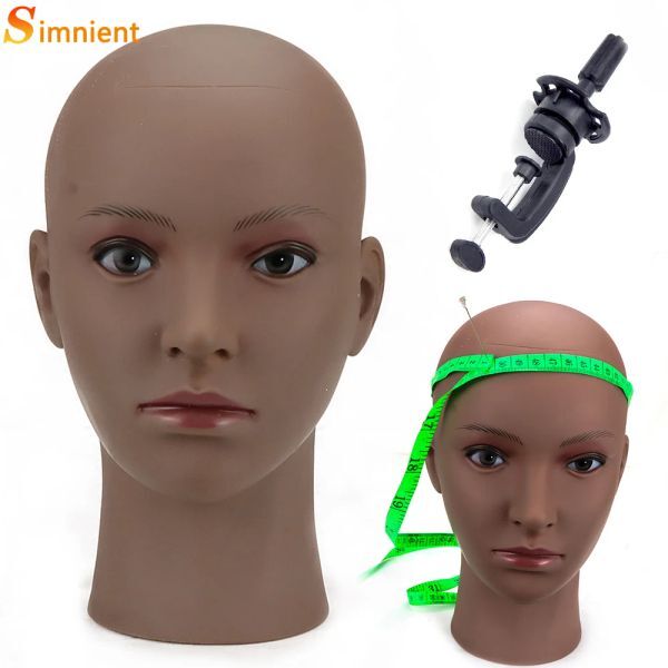 Stands Hot Sale African Mannequin Head Without Hair For Making Wig Hat Display Cosmetology Manikin Head Female Dolls Bald Training Head