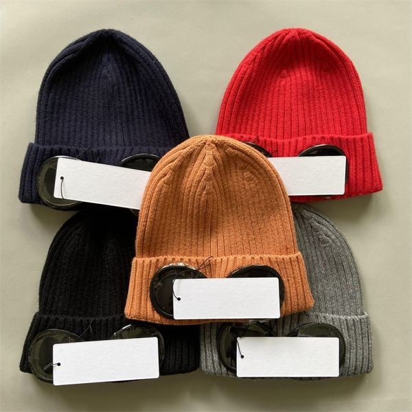 Winter Hat Two GOGGLE Beanie Caps Men Women Designer Wool Knitted Glasses Cap Outdoor Sports Hats Uniesex Beanies295z
