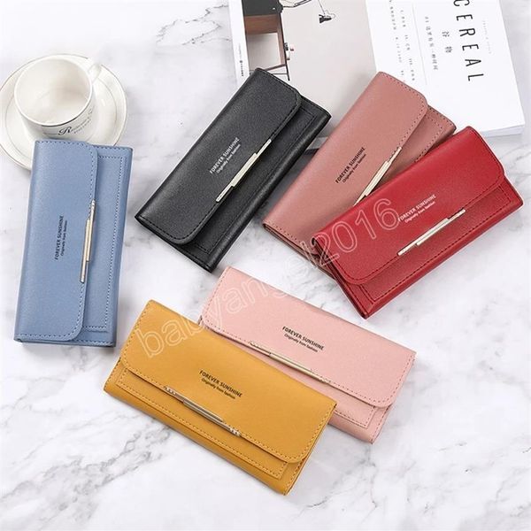 Fashion Ladies Zipper Wallets Card Bag Classic Modern Purse PU Leather Card Holder Long Wallet For Women326C